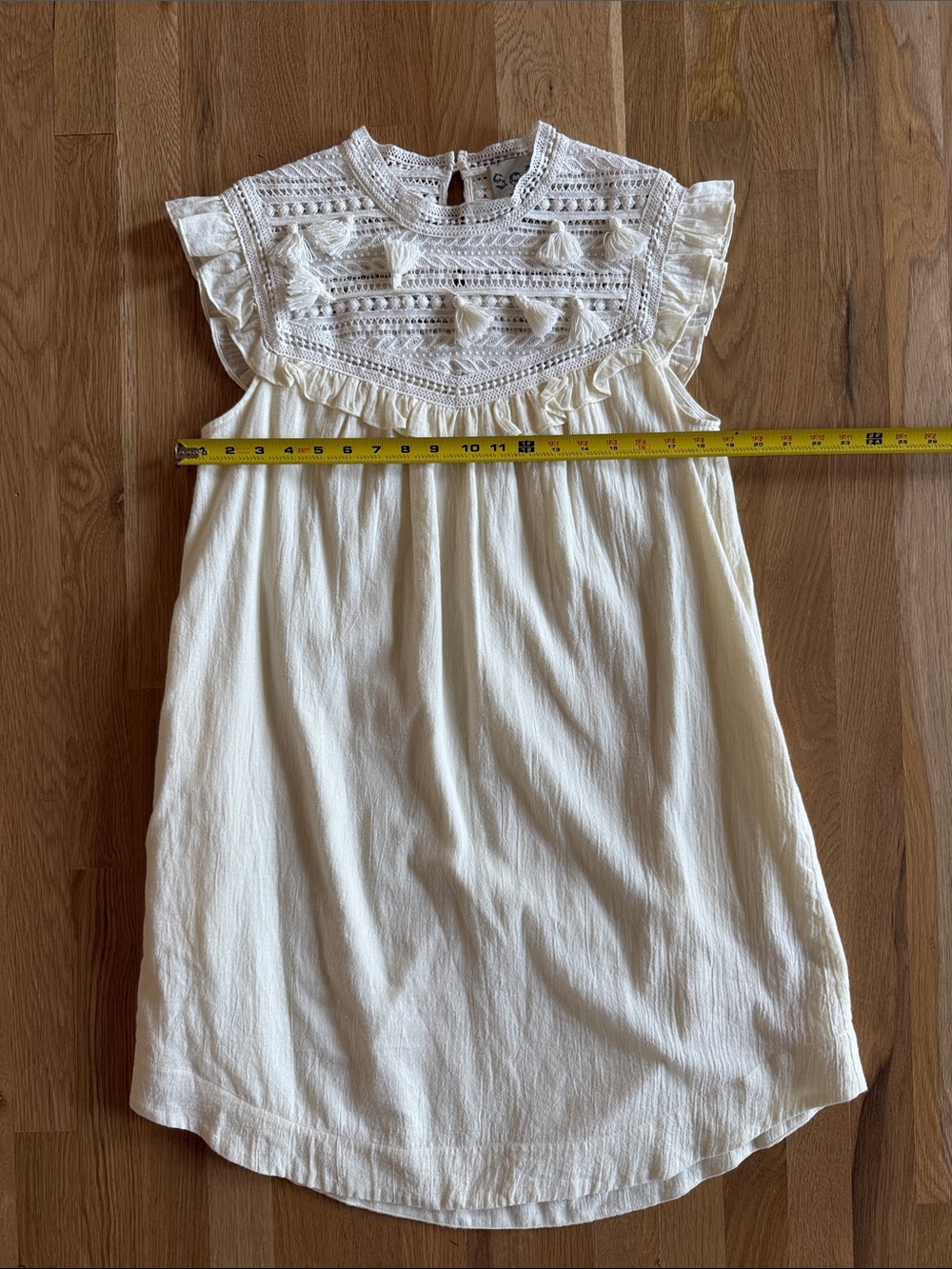 Sea New York Cream Crochet Tassel Ruffle Mini Dress - Picture 8 of 11